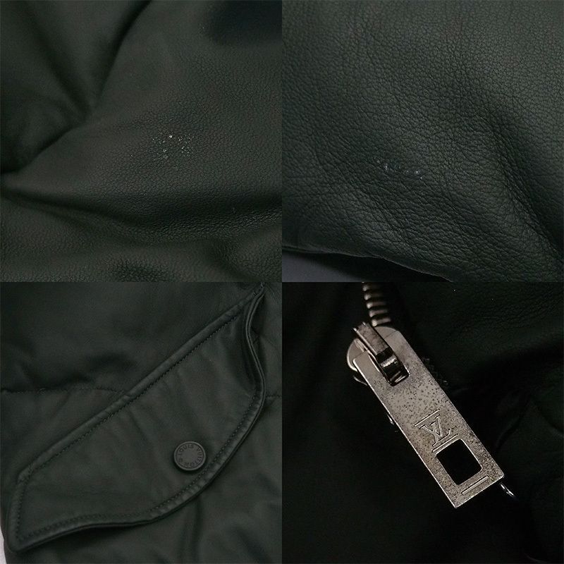 ルイ・ヴィトン LOUIS VUITTON ラムスキン ダウンジャケット グリーン 