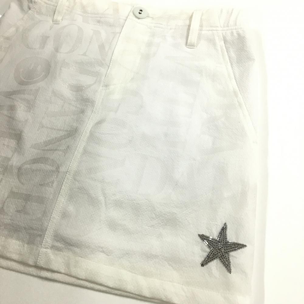 美品】ダンスウィズドラゴン スカート 白 ロゴ地模様 チビドラ 内側