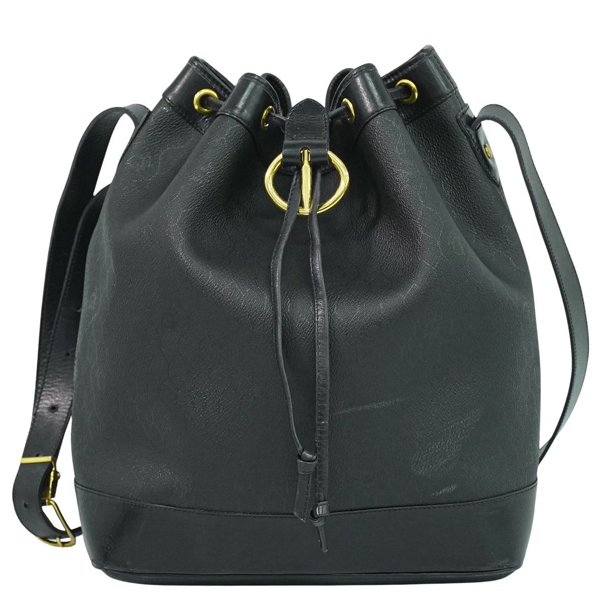 美品 クリスチャンディオール ハンドバッグ ハニカム柄 PVC レザー ブラック Christian Dior クリスチャンディオール クリスチャンディオール