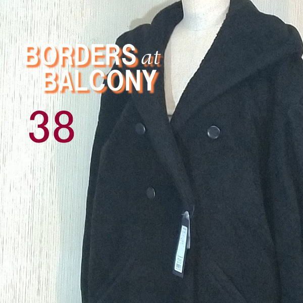 新品】BORDERS at BALCONY フーデッドコート フ－ド付き Black