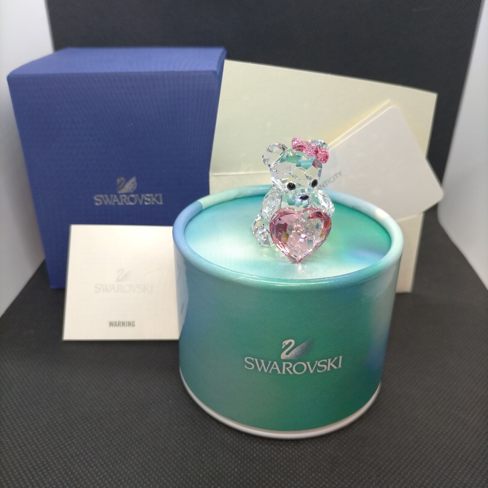 限定BOX付/美品】スワロフスキー Krisベア ピンクハート リボン 廃盤