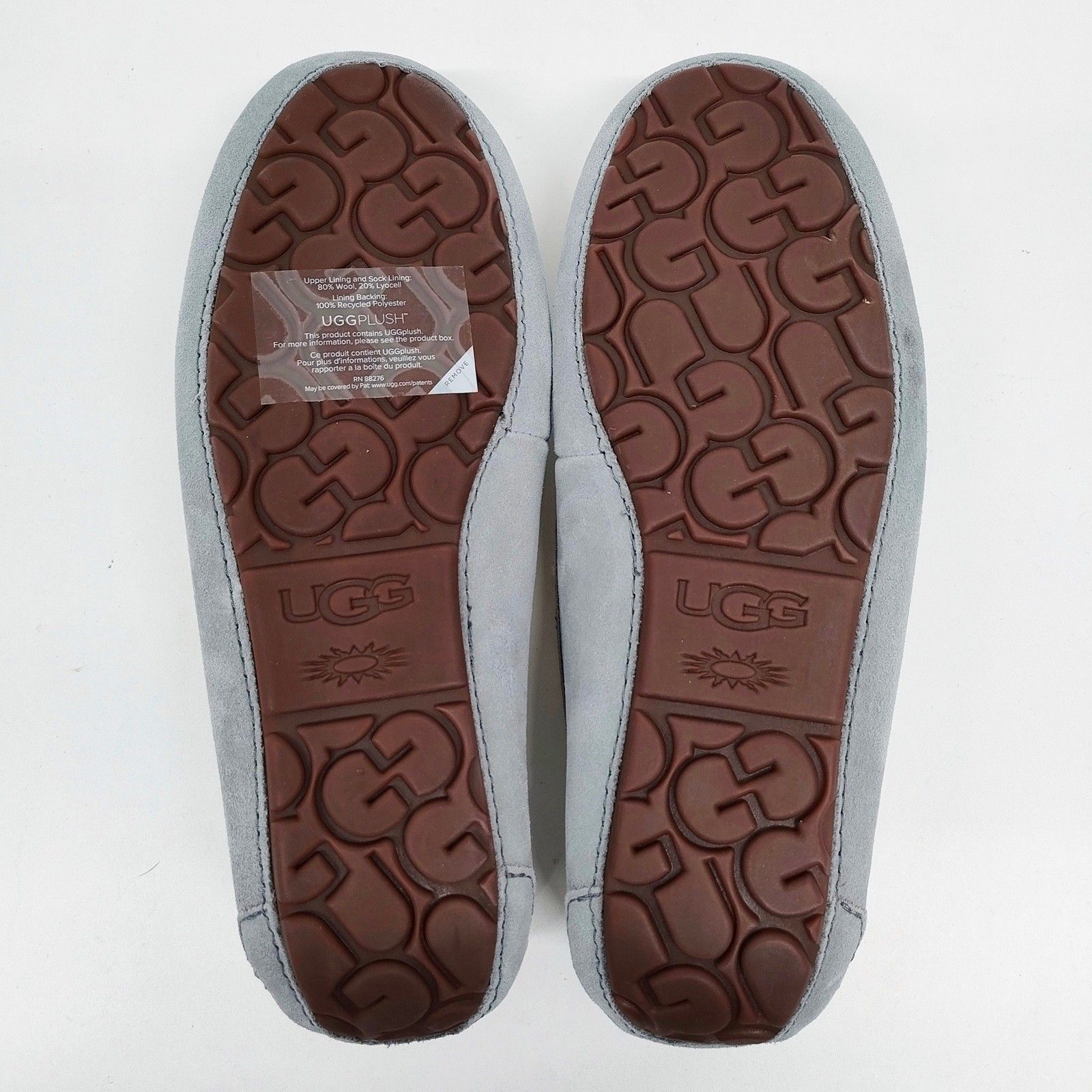 UGG 25cm アンスレー ライトグレー USA 8 ボア モカシン W ANSLEY