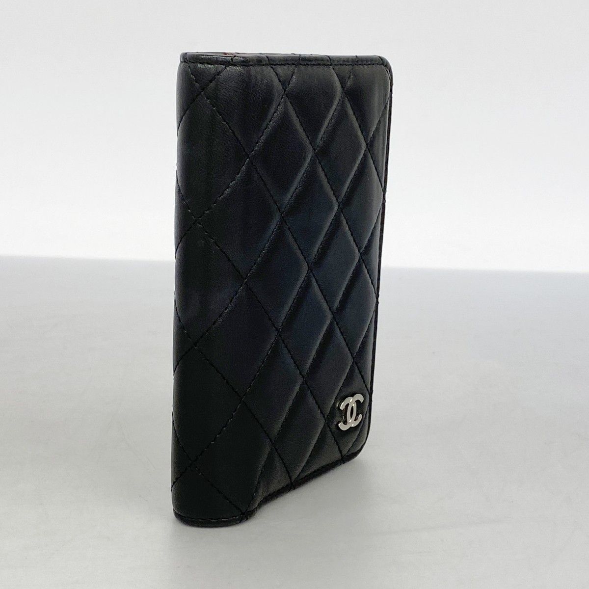 5pd5203-k】シャネル 手帳カバー マトラッセ ラムスキン ブラック
