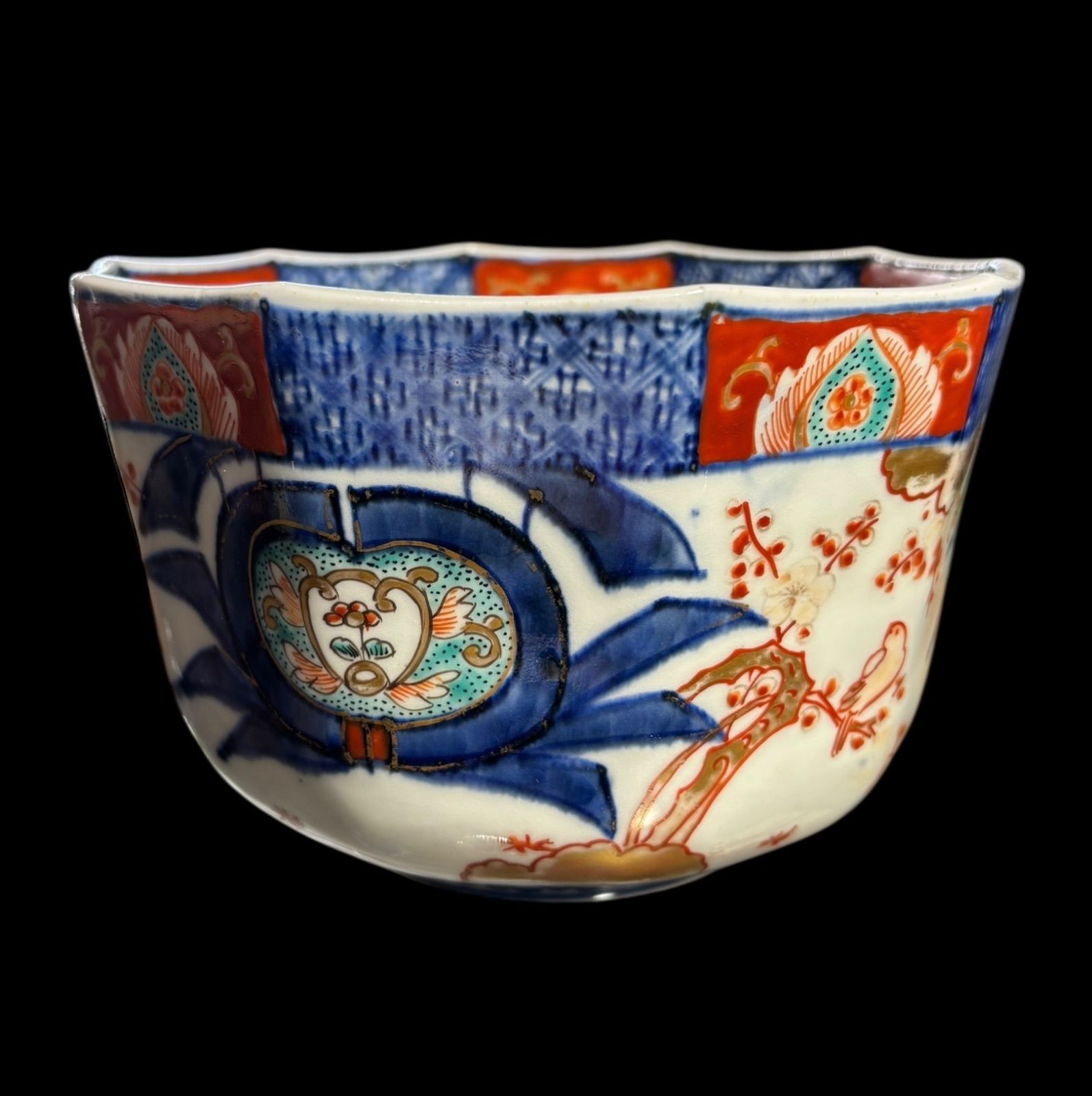 飾り鉢　陶器　骨董　色鮮やかな皿 骨董品 深皿 ペア コレクション 小鉢 手描き 色絵 食器 陶器