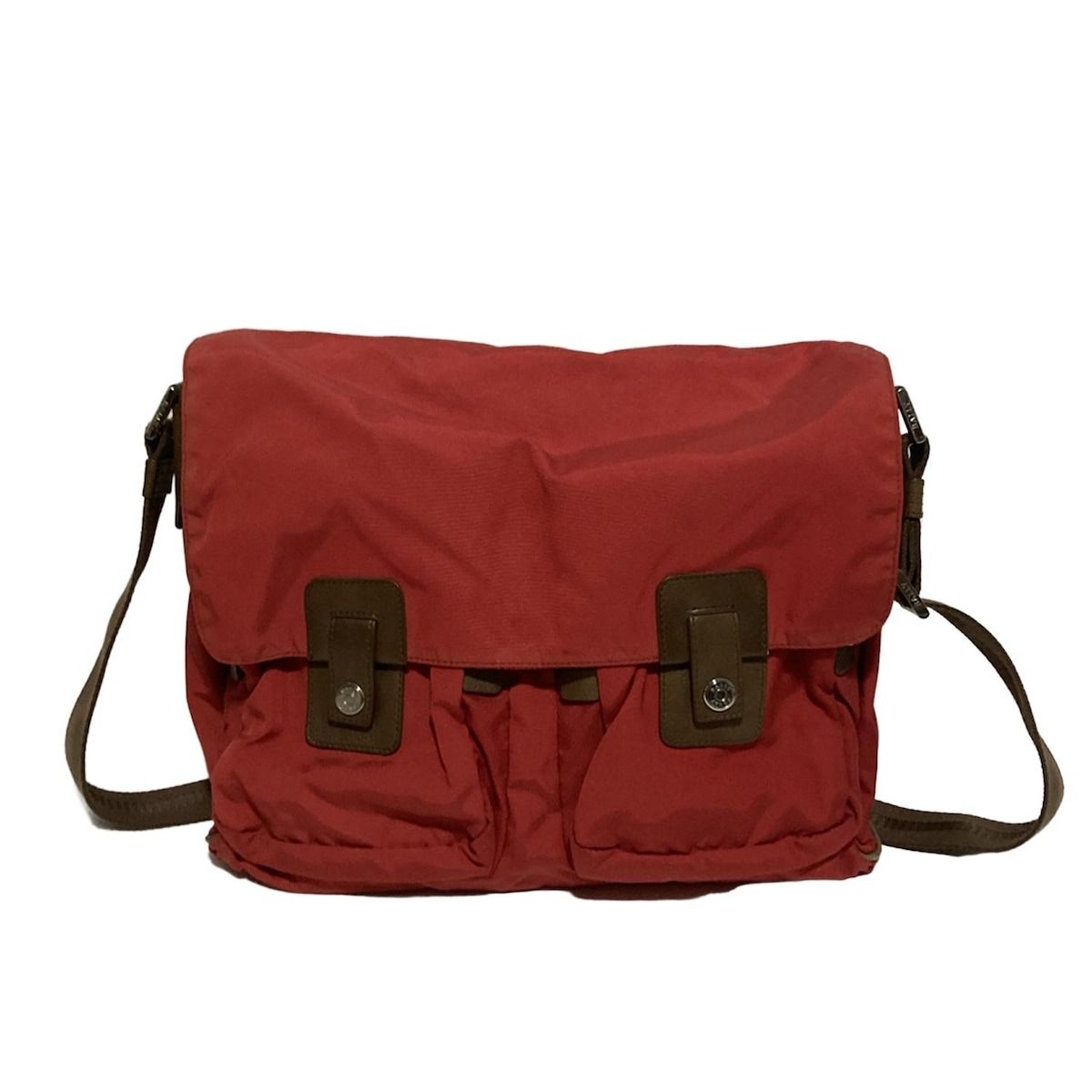 BALLY(バリー) ショルダーバッグ - レッド×ブラウン レザー - メルカリ