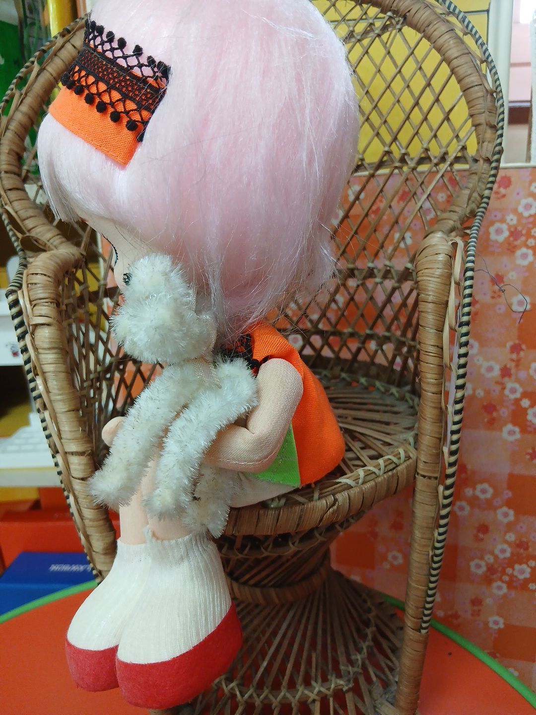 昭和レトロ ORION（オリオン） ポーズ人形 布ボディドール 女の子人形