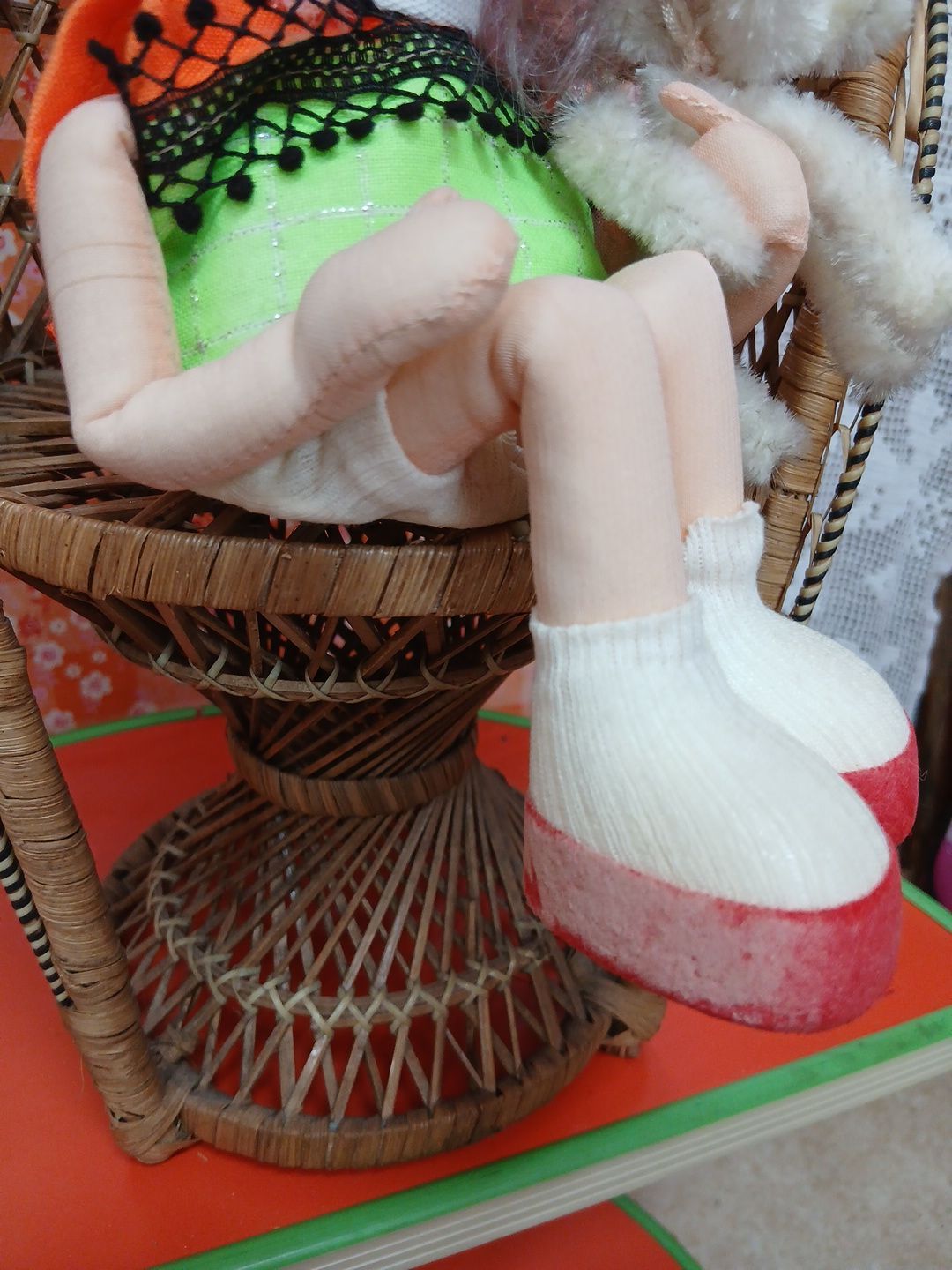 昭和レトロ ORION（オリオン） ポーズ人形 布ボディドール 女の子人形