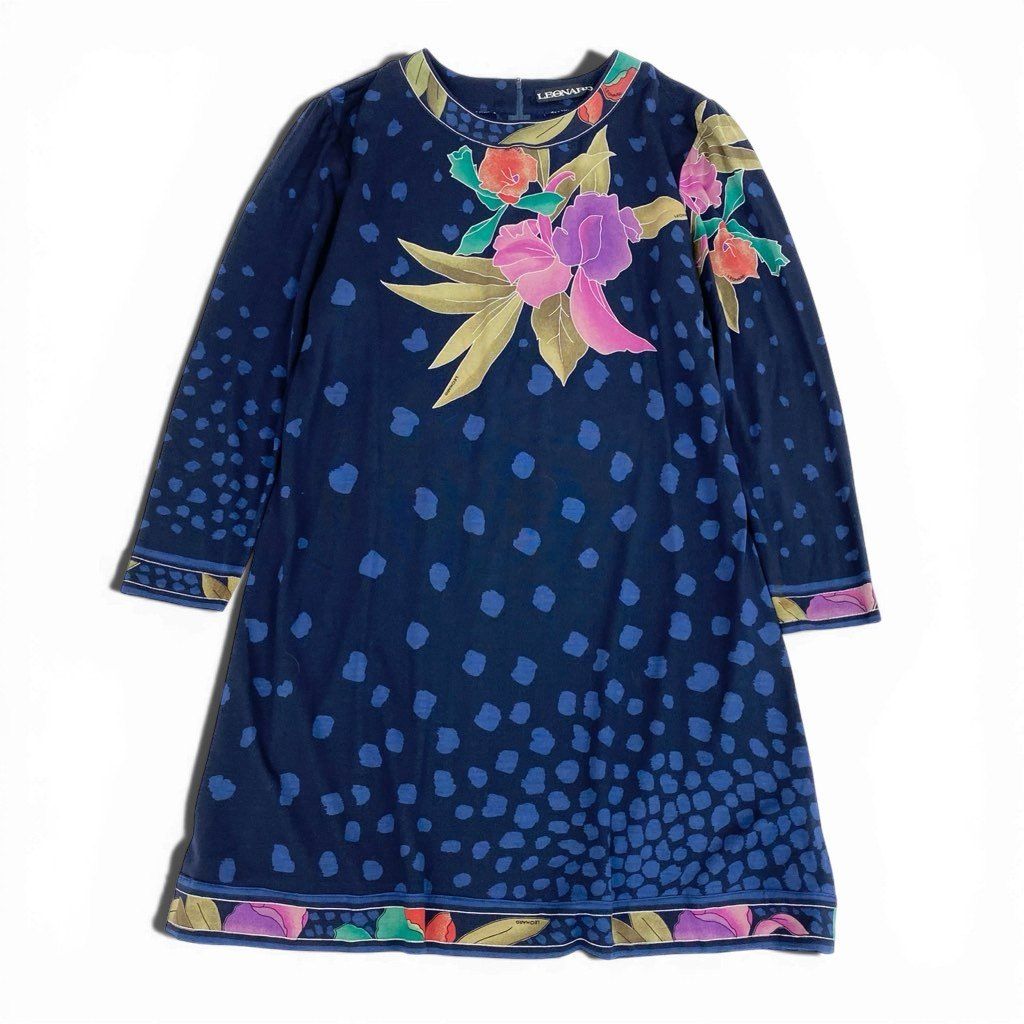 LEONARD 花柄 長袖チュニック LEONARD（レオナール） カンカン ワンピース チュニック 長袖