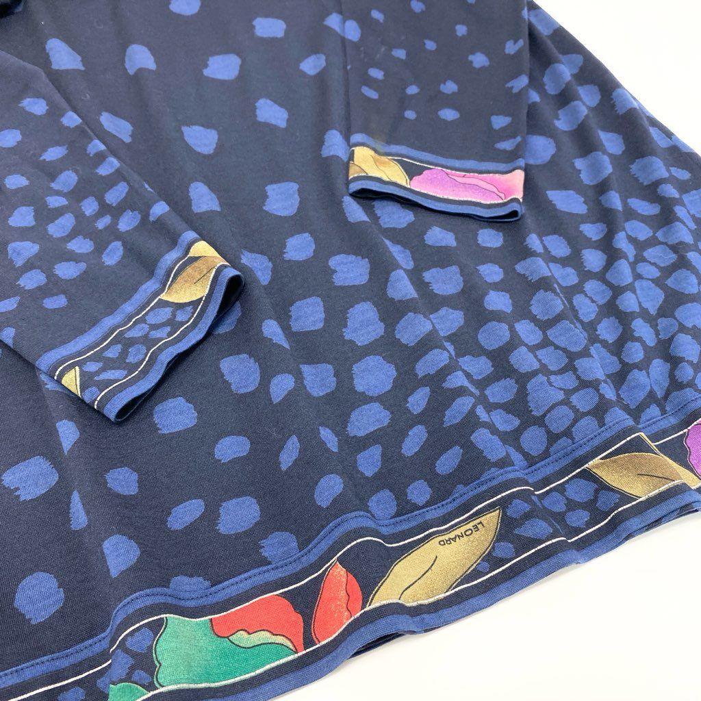 6l25 LEONARD レオナール 長袖チュニック チュニックワンピース クルー