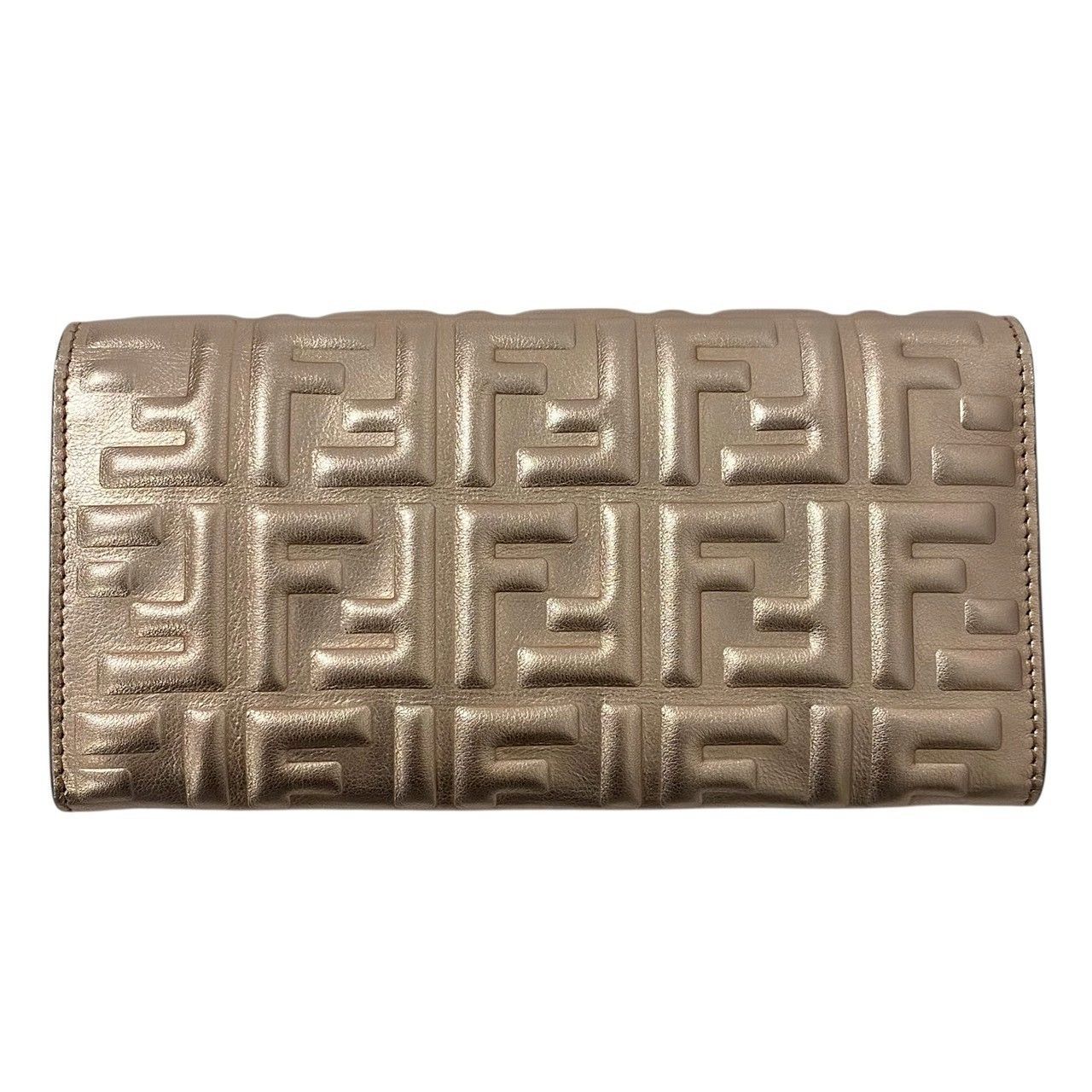 FENDI】エンボスロゴ コンチネンタル 長財布 8M0251 レザー ピンク