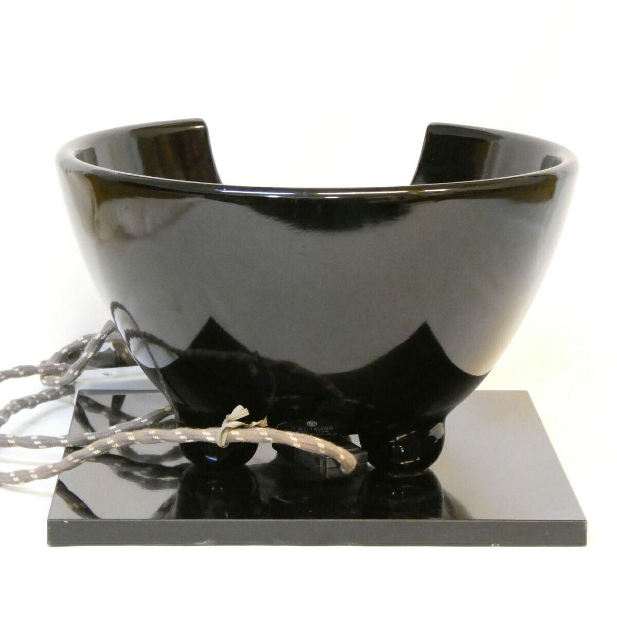 創巧野々田】 九寸 F406 黒真塗紅鉢 B 裏千家流炭型電熱 前瓦と香炊付