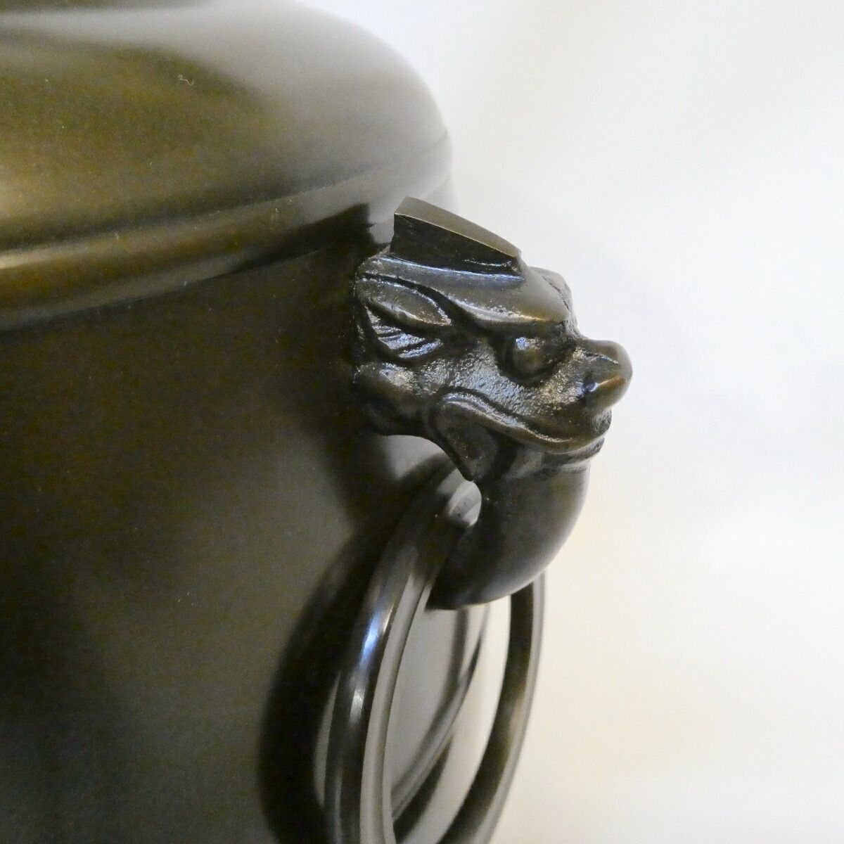 年末特売品】高岡鋳師 金谷浄雲作 利休好 唐銅皆具 一揃 鬼面鐶付 利休