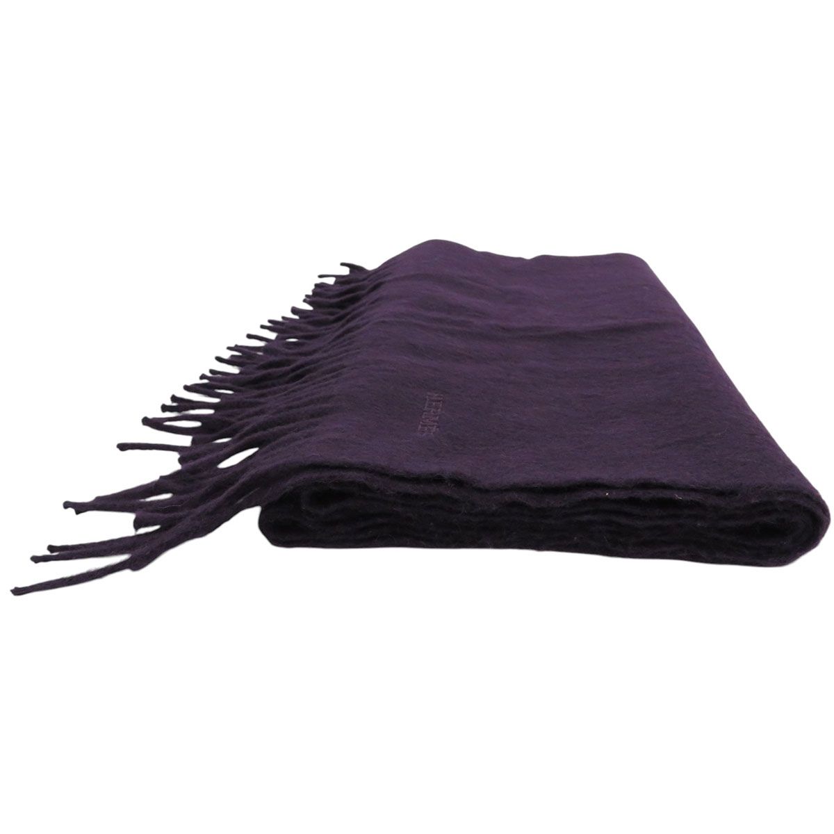 エルメス ロゴ エンブロイダリー カシミヤ マフラー ユニセックス