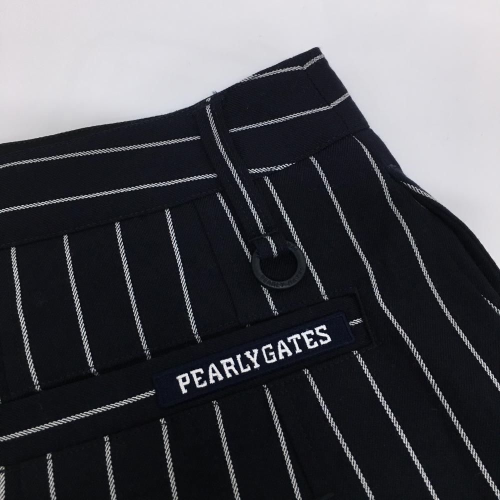 超美品】パーリーゲイツ プリーツスカート ネイビー×白 ストライプ