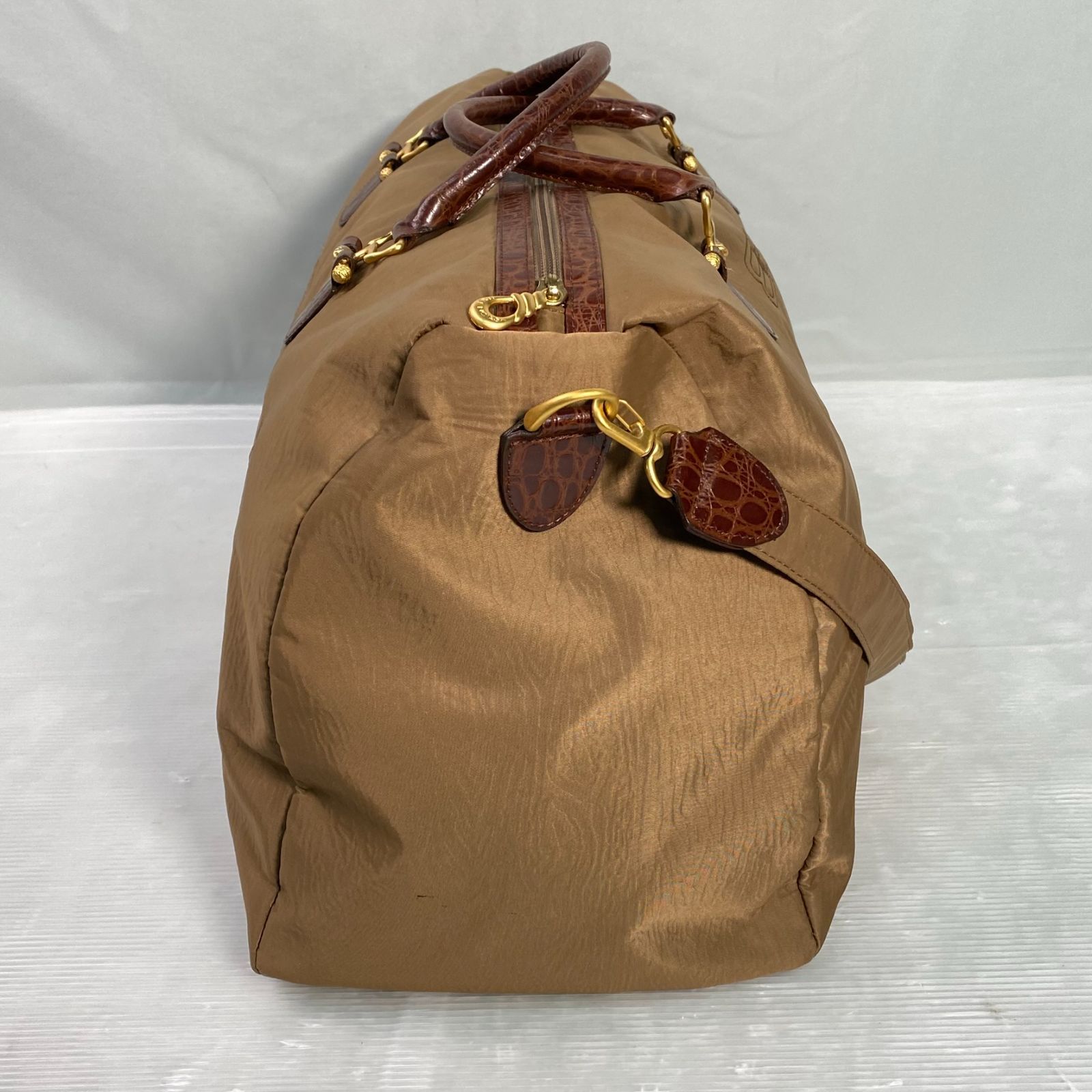 【美品】 バレンシアガ ボストンバック クロコ型押し ナイロン ACE メンズ 美品】 バレンシアガ ボストンバック クロコ型押し ナイロン ACE