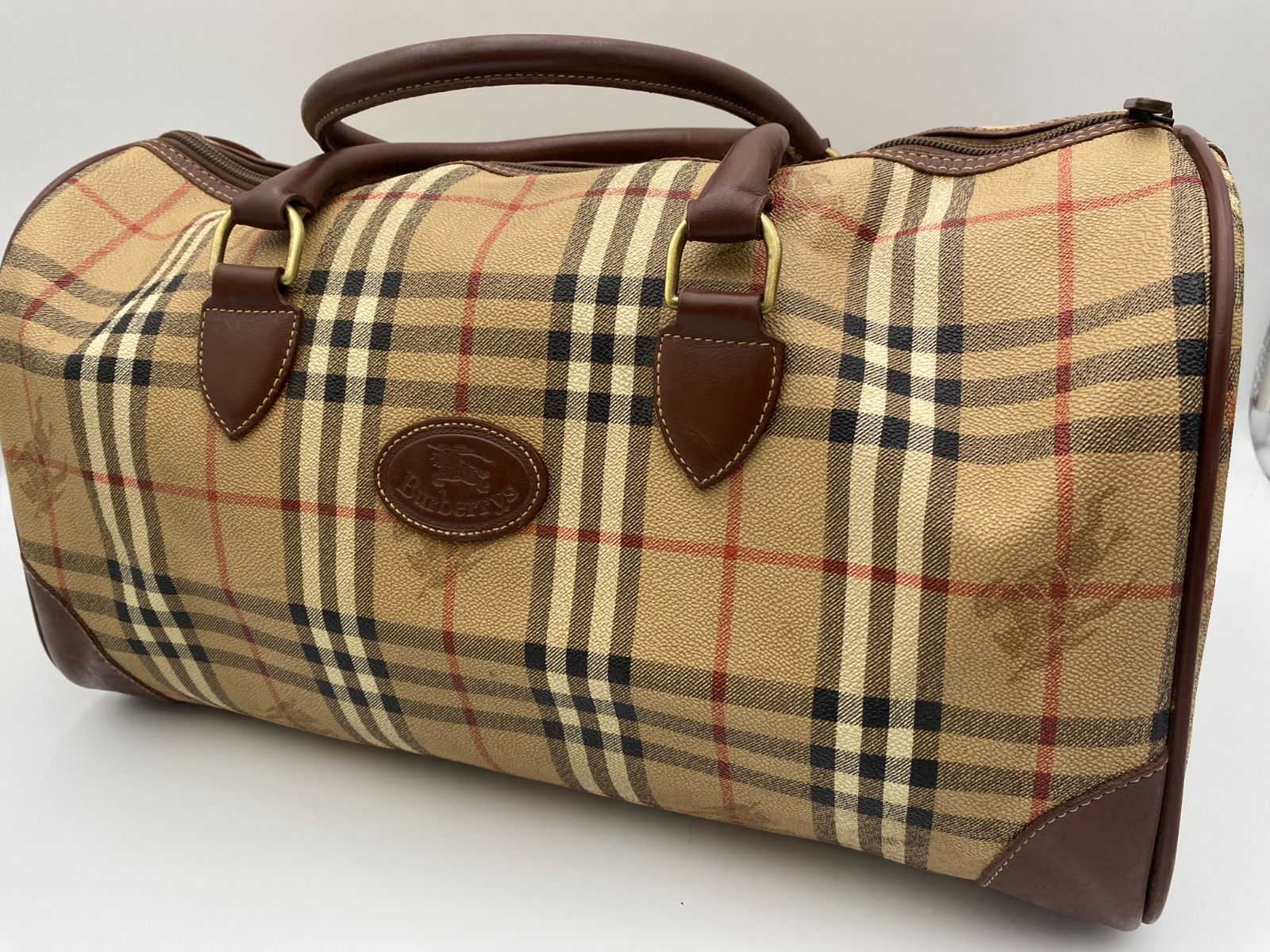 美品 Burberry バーバリー ボストンバッグ ノバチェック柄 旅行鞄