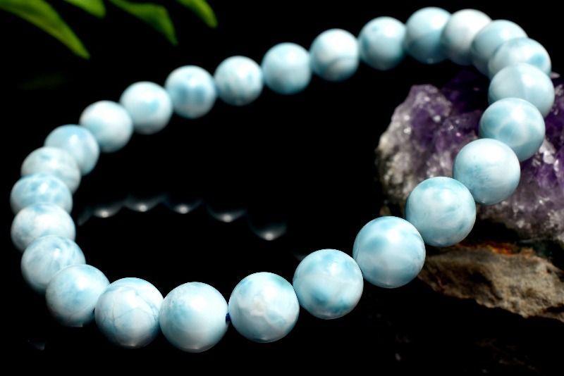 1点物】ドミニカブルー◇カリブの海の宝石 ラリマー 7mm ブレスレット