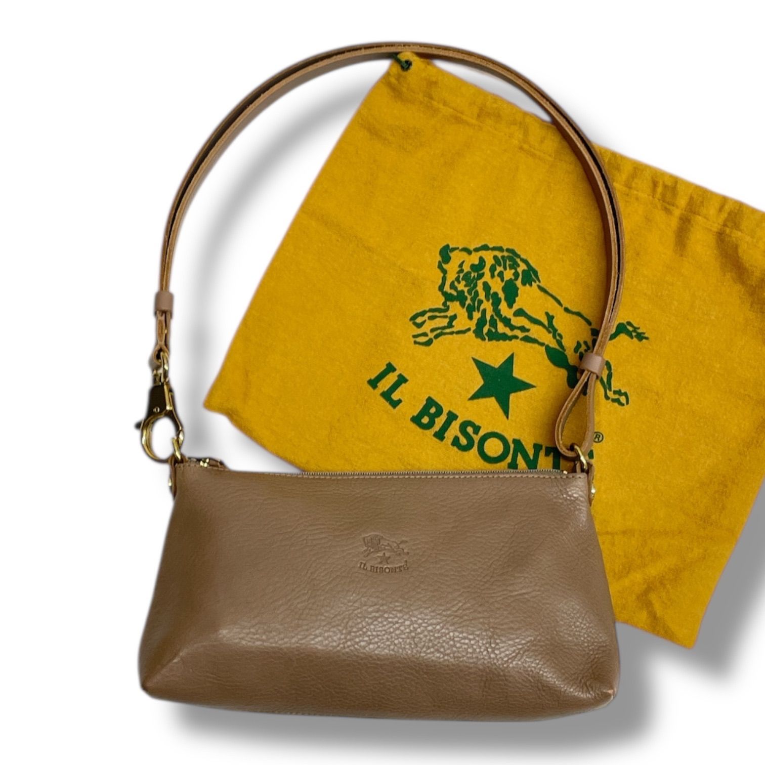 IL BISONTE イルビゾンテ ショルダーバッグ レザー バッグ 収納袋付 