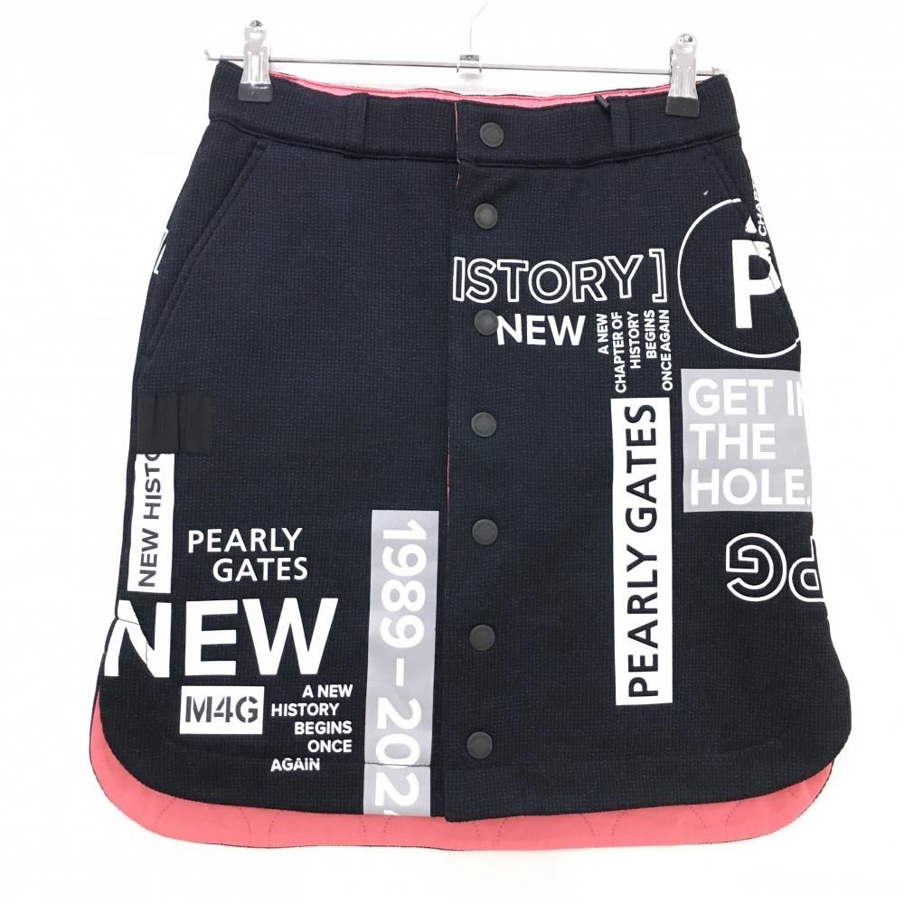 新品】パーリーゲイツ 中綿リバーシブルスカート ダークネイビー系×白