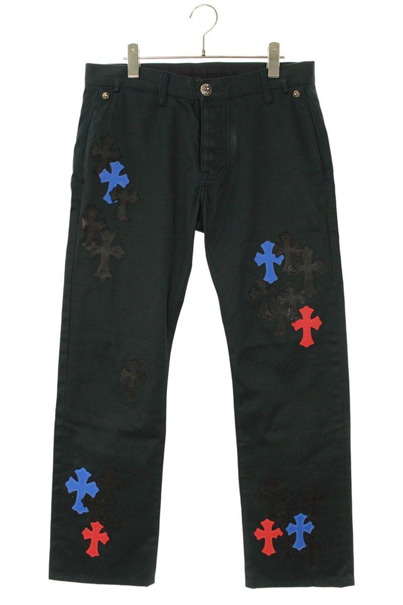 クロムハーツSurf Pants スタープリント柄クロスパッチ ブラック 29 クロムハーツSurf Pants スタープリント柄クロスパッチ ブラック 29