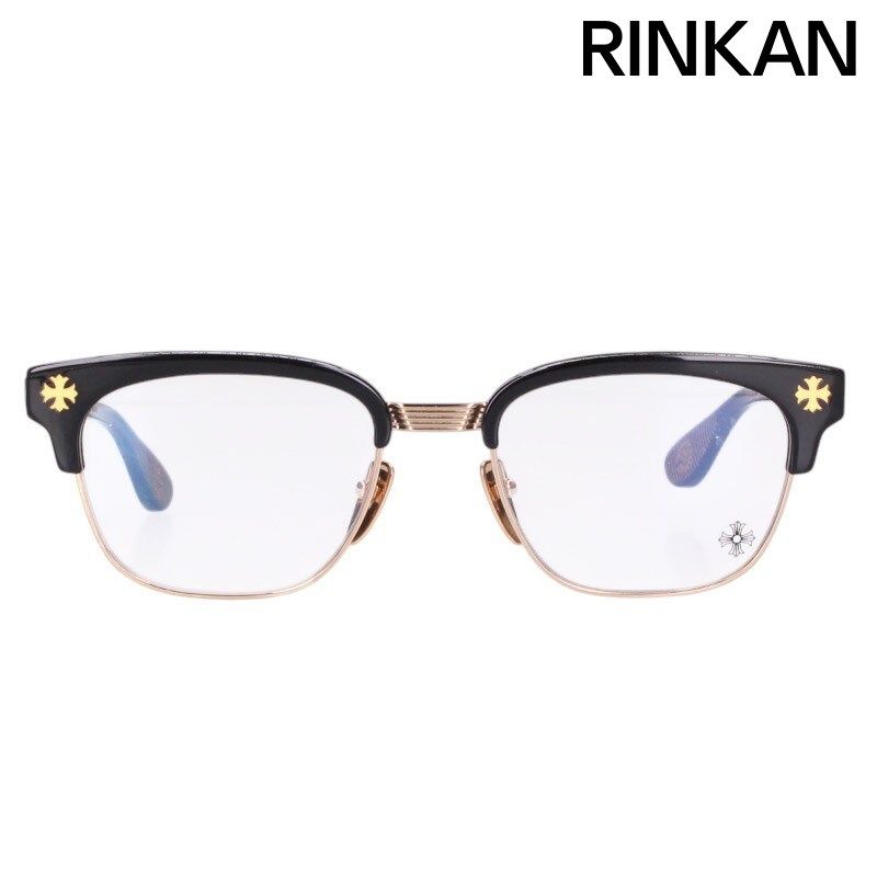 クロムハーツ BONENNOISSEUR II テンプルCHクロスハーフリム眼鏡