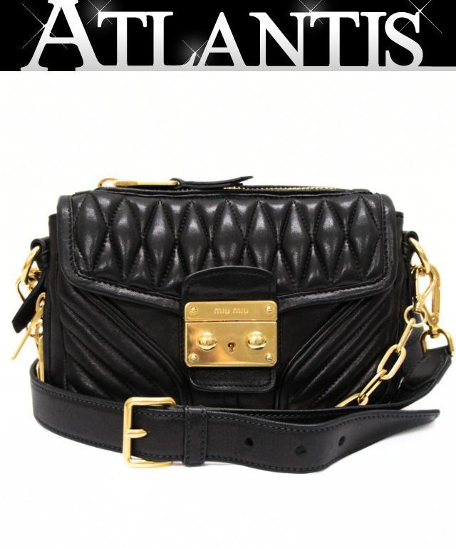 美品 ミュウミュウ miumiu バイカー 2WAYショルダーバッグ スモール
