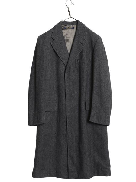 美品XLサイズ相当　ブルックスブラザーズ　チェスターコート　ヘリンボーン　ロング USA製】ブルックスブラザーズ ラペル切り替え ヘリンボーン チェスター