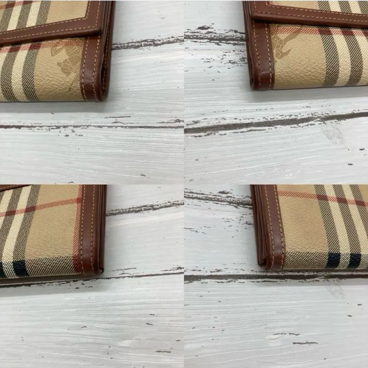 ブランド別 美品 BURBERRY バーバリー PVCレザー ノバチェック 折り
