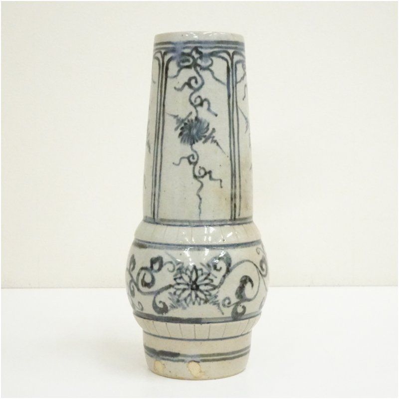 萬古焼 八幡窯 堀野証嗣造 安南花入（共箱） 花入れ 茶道 茶道具 花瓶