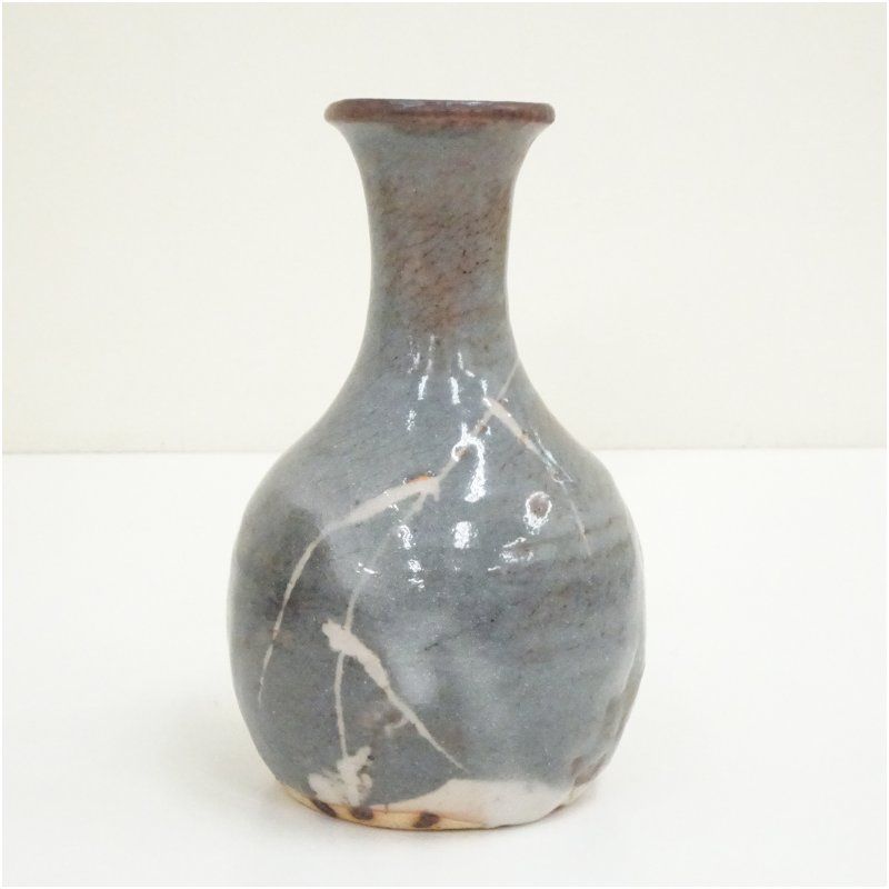 陽山窯 水野澤三造 鼠志野花入（共箱） 花入れ 茶道 茶道具 花瓶 花器