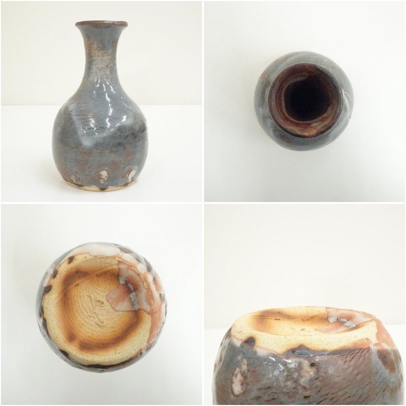 木村盛康作　油滴天目　花入　花瓶　共箱　N　8203C 木村盛康作 油滴天目 花入 花瓶 共箱 N 8203C 木村盛康作 油滴天目 花