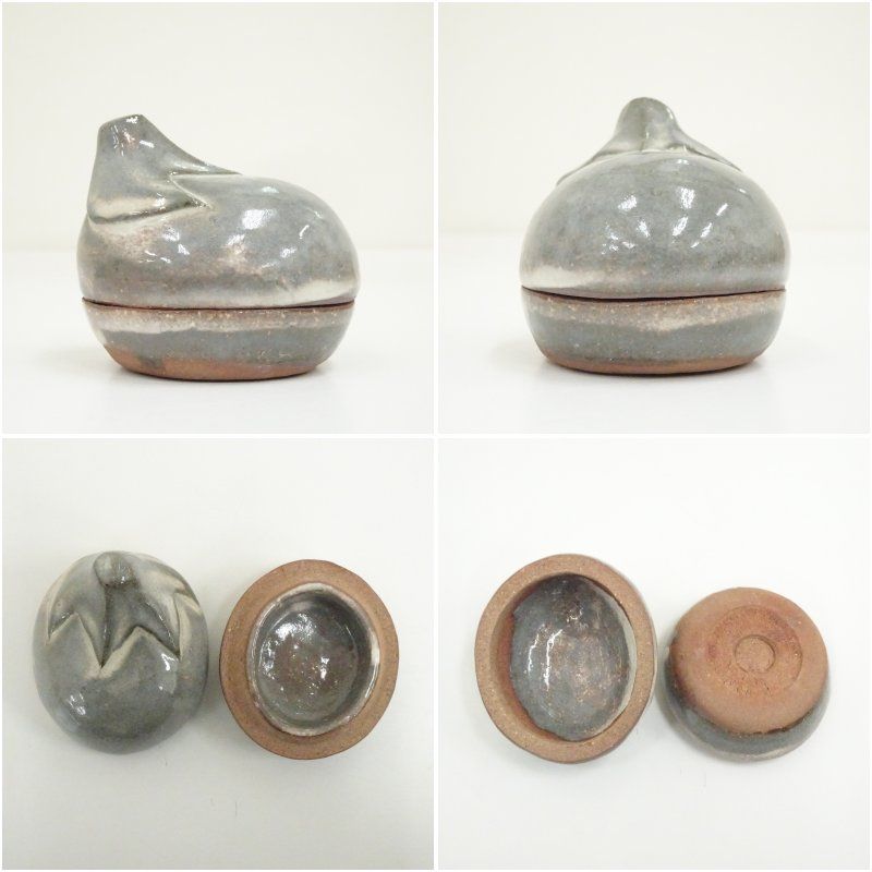 萩焼 十二代 田原陶兵衛造 茄子香合（共箱） 茶道具 茶道 香道 香道具