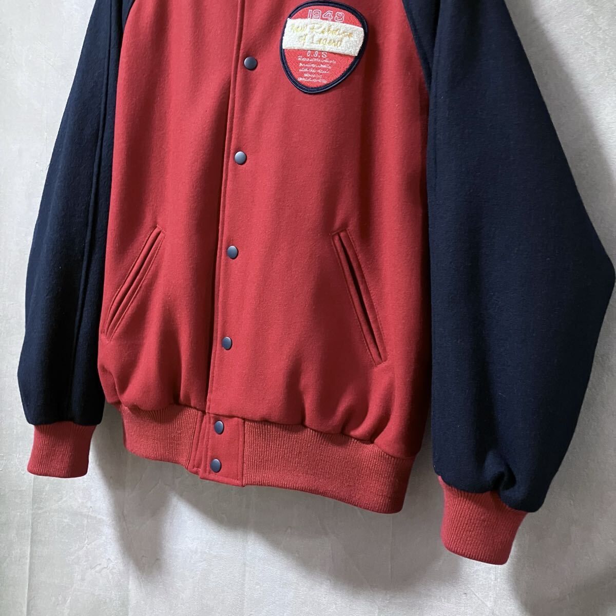 VAN JAC ヴァンヂャケット ウールレーヨン メルトン アーチ刺繍