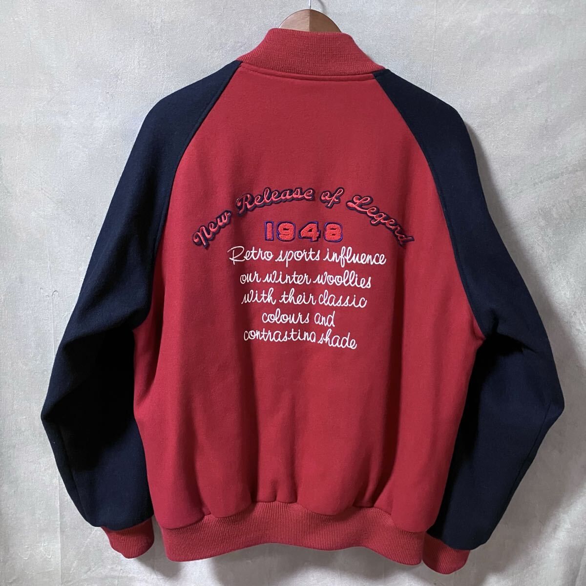 VAN JAC ヴァンヂャケット ウールレーヨン メルトン アーチ刺繍