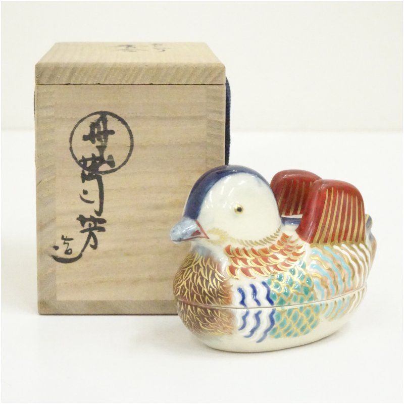 Ｔ８０５　香合　『干支香合』『丹山窯　小峠葛芳 造』　共箱　茶道具 Anntique Sam's Collection 干支香合 「鳥」 丹山 小峠葛芳