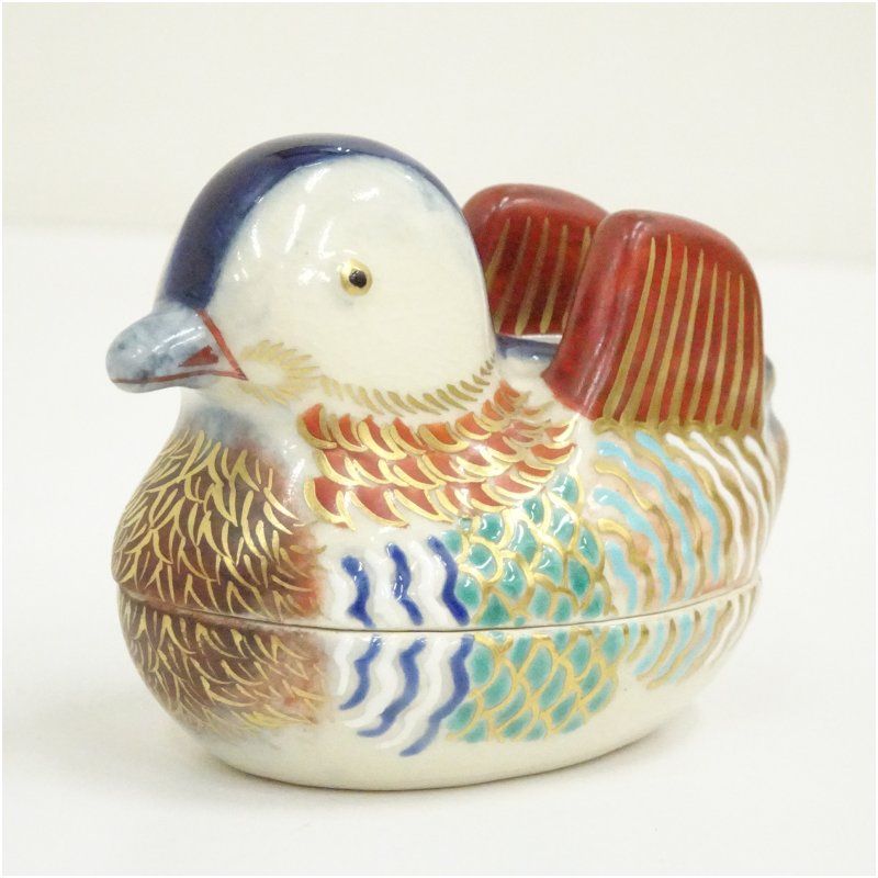 丹山窯 小峠葛芳造 鴛鴦香合（共箱） 茶道具 茶道 香道 香道具