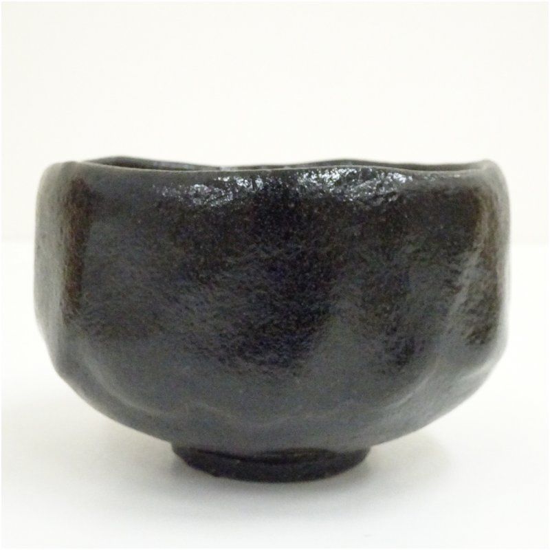玉藻窯 氏家常平造 黒楽茶碗（共箱） 茶道 抹茶 おしゃれ 抹茶茶碗