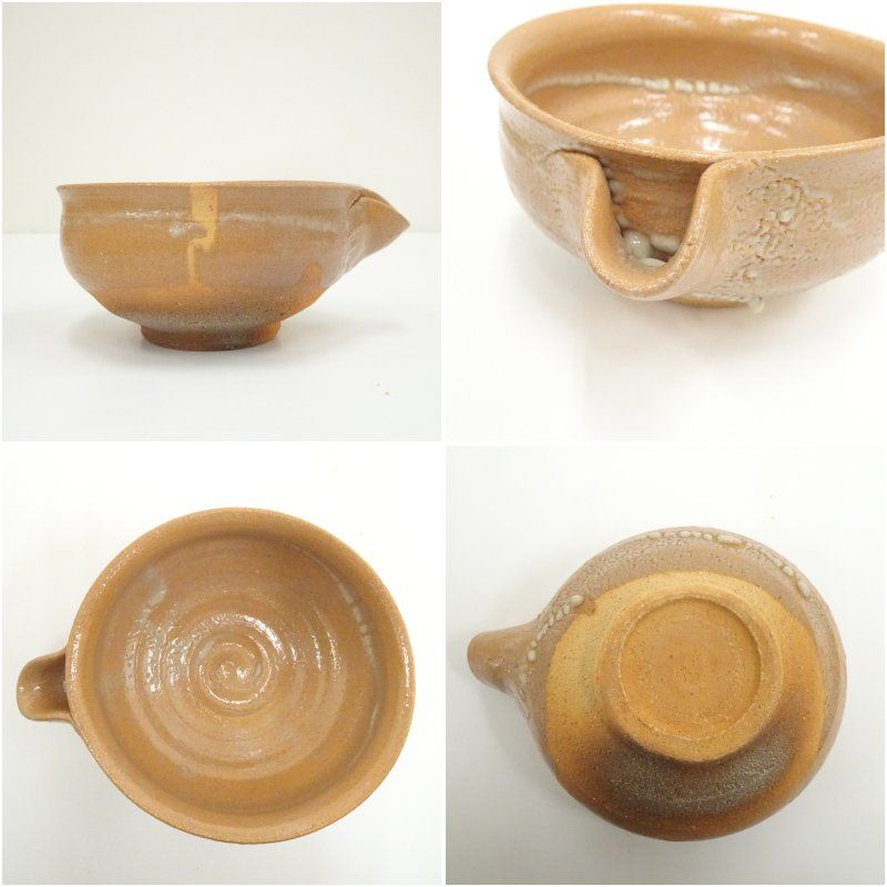 岡本作礼造 奥高麗繋駒写片口茶碗（共箱） 茶道 抹茶 おしゃれ 抹茶