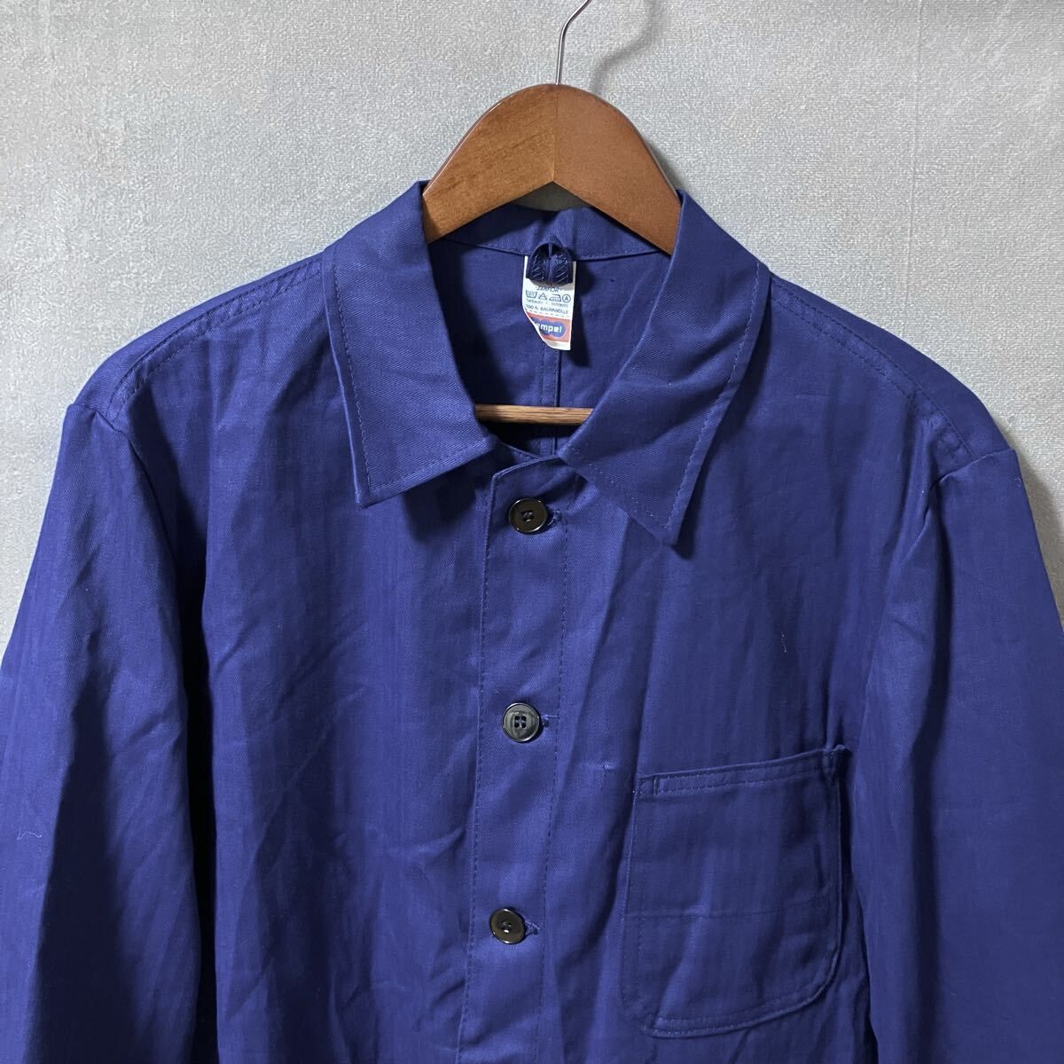 ヴィンテージ　ユーロワーク　カバーオール　ヘリンボーン KEMPEL ケンペル 80's vintage ユーロワーク コットン ヘリンボーン