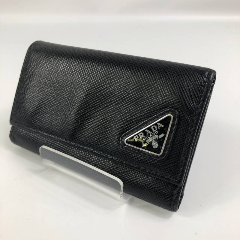 【成約済】プラダ サフィアーノメタル キーケース ブラック 箱ギャランティ付き 成約済】プラダ サフィアーノメタル キーケース ブラック 箱