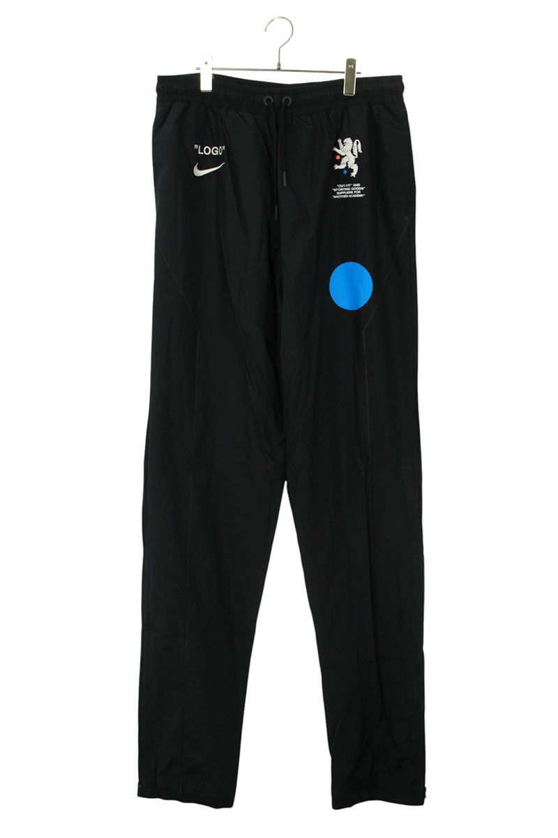ナイキ オフホワイト AA3299-010 ロゴプリントトラックロングパンツ