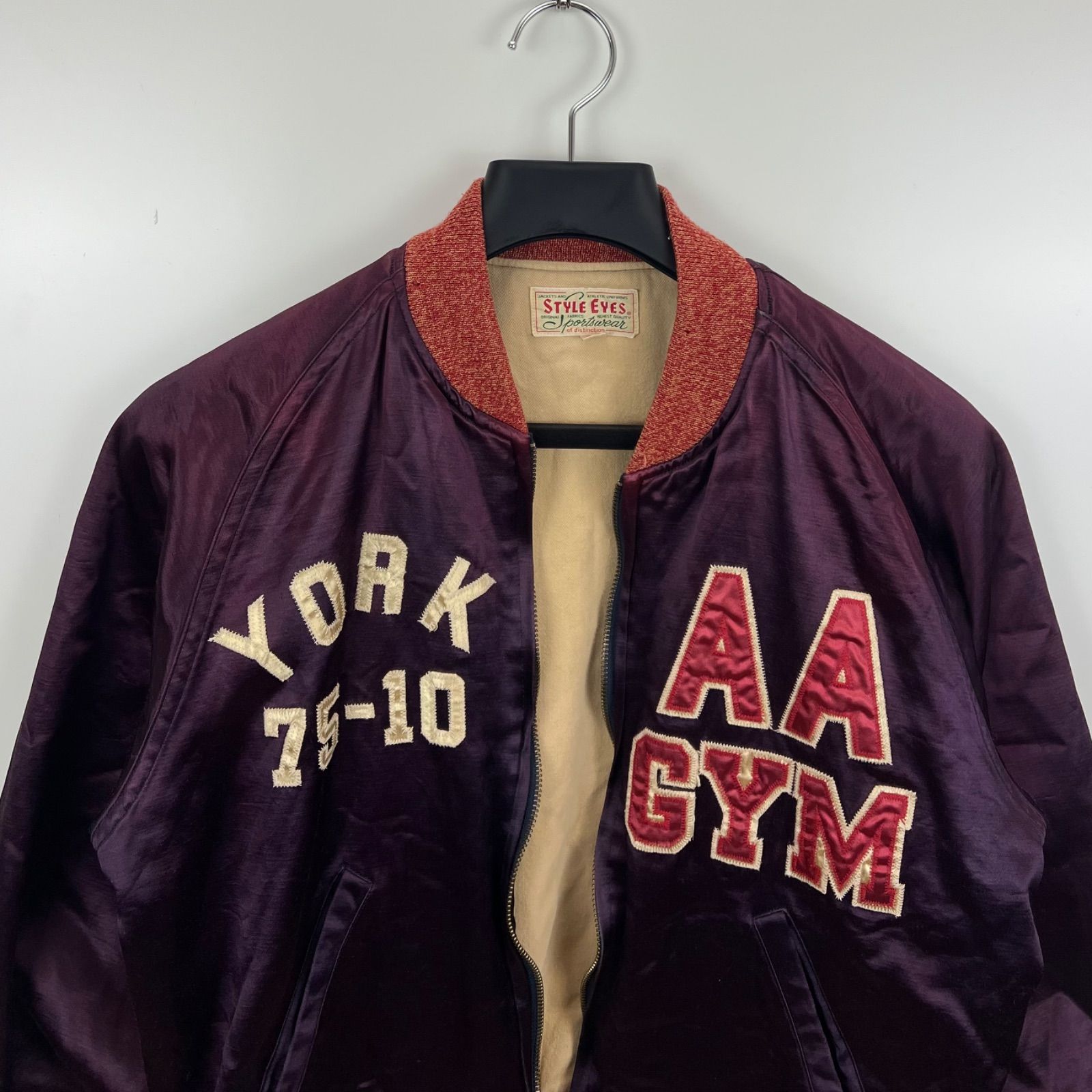 STYLE EYES satin varsity jacket 38 M16443 スタイルアイズ サテン