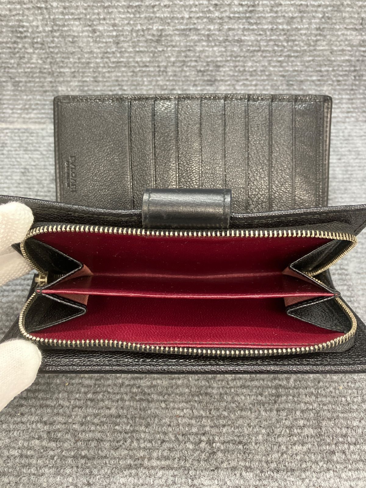 BVLGARI サークルロゴ ラウンドファスナー 財布 BVLGARI ブルガリ 長財布 ラウンドファスナー Wサークルロゴ 2428