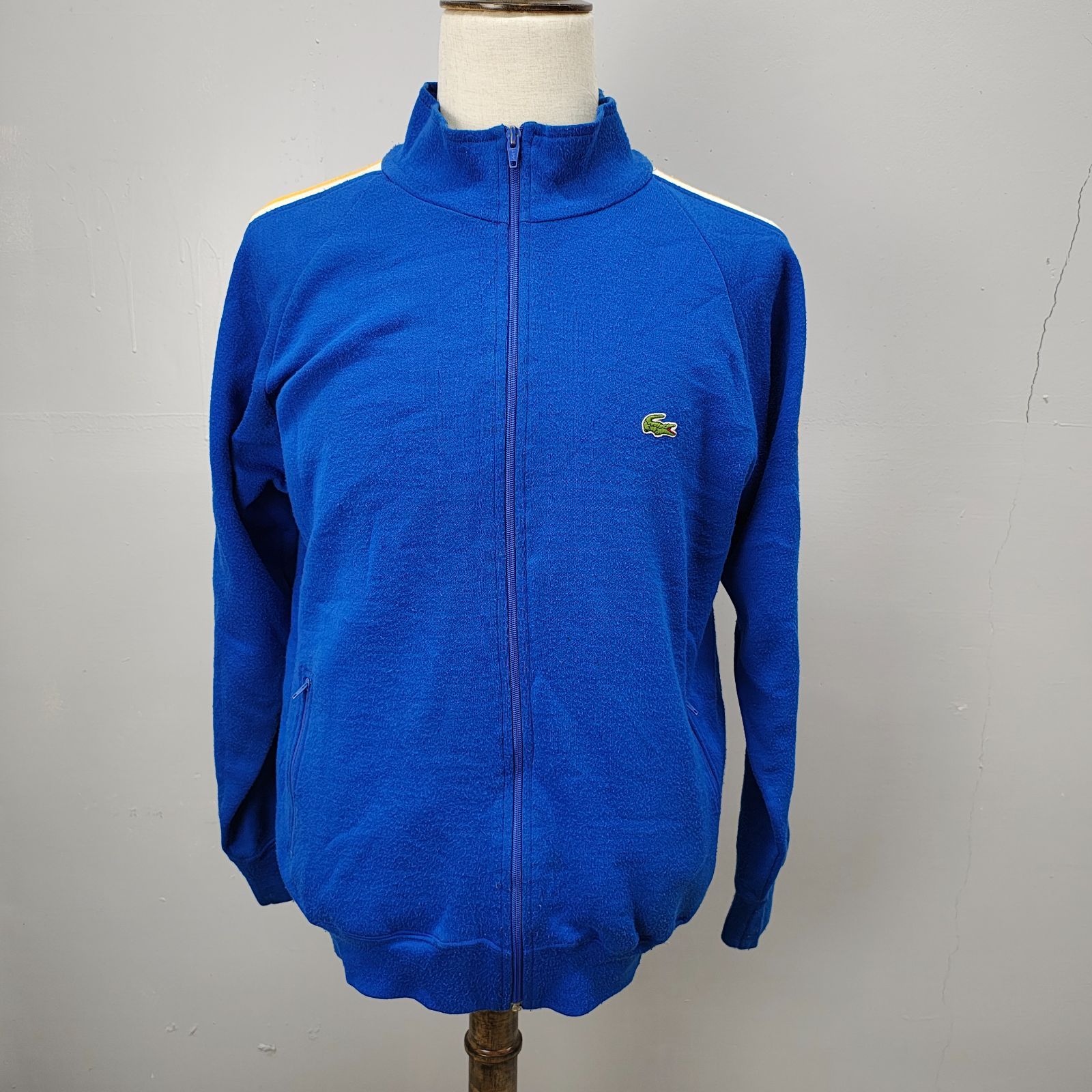 80〜90s ラコステ　トラックジャケット　ブルー ラコステ LACOSTE モノグラムジャカードトラックジャケット （ライト
