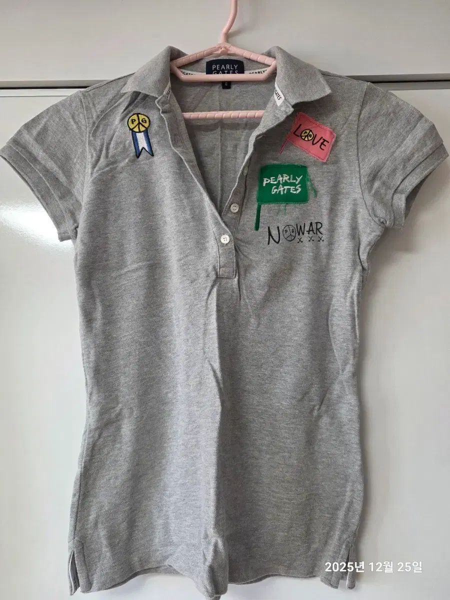 パーリーゲイツレディース半袖カットソー サイズ0　2 着 パーリーゲイツ PG ロゴラインバイカラーモックネック半袖カットソー