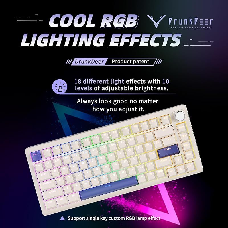 DrunkDeer A75 ラピッドトリガー メカニカルキーボード 82キー 磁気