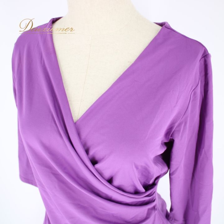 【美品 社交ダンス衣装】上下セット レッスン パーティー 黄色 紫 薄紫 長袖 社交ダンス 衣装 スタンダード スカート レッスンウェア ステージ衣装