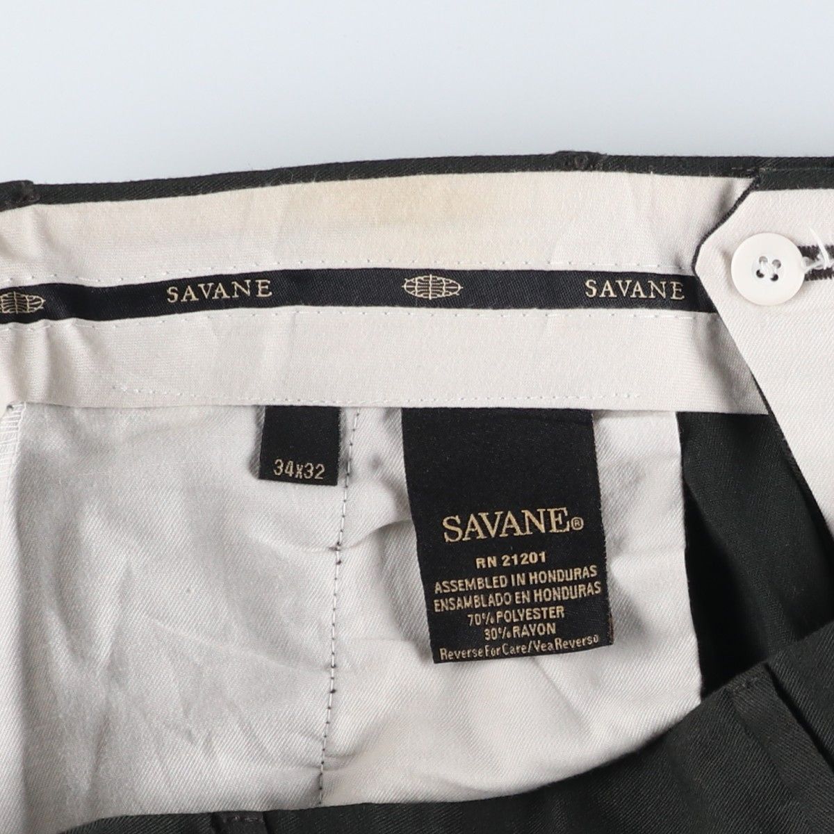 古着 SAVANE ツータック スラックスパンツ メンズw34相当/eaa605129
