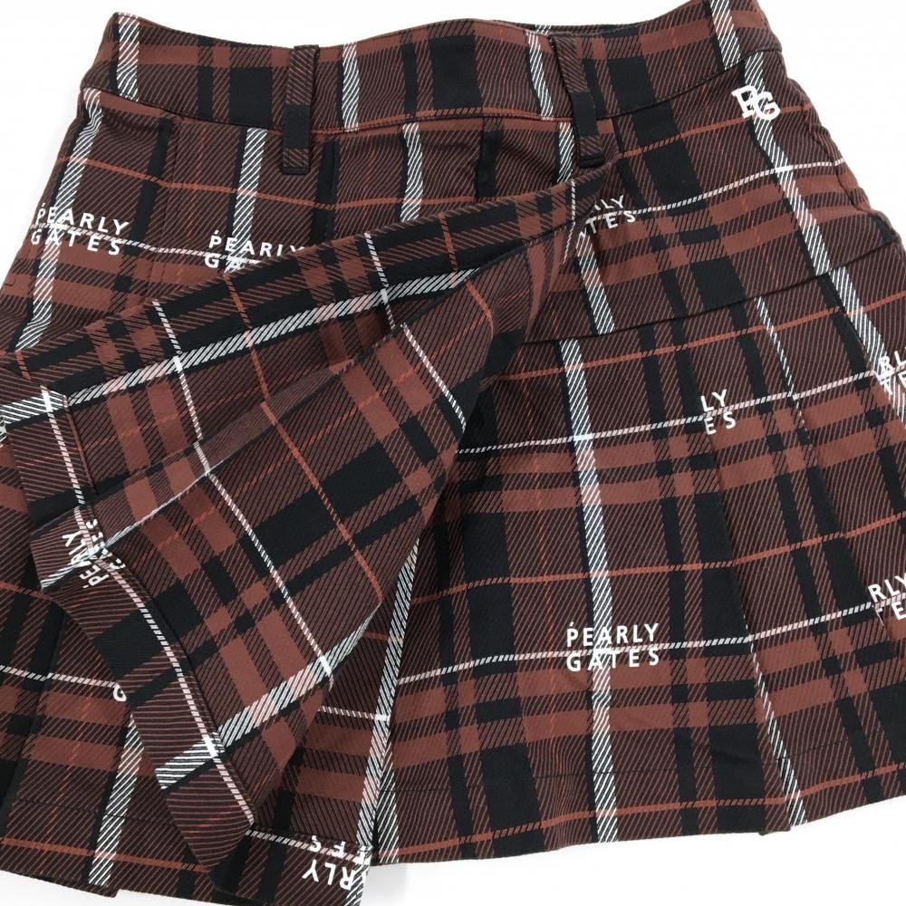 超美品】パーリーゲイツ ラップスカート ブラウン×黒×白 チェック