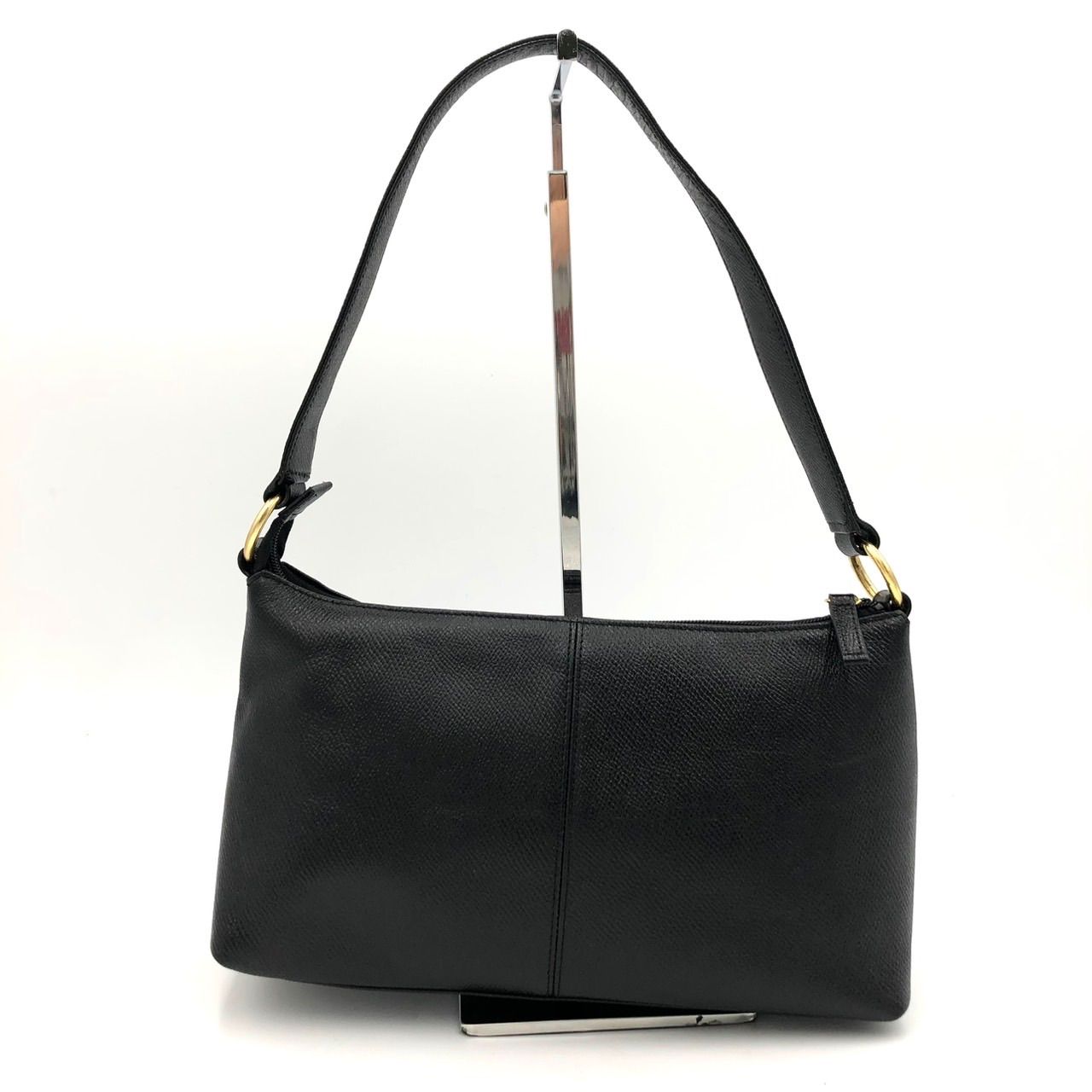 美品】キタムラ Kitamura ハンドバッグ 黒 レザー ゴールド金具 冠婚 